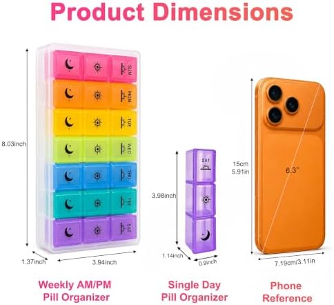 Weekly Pill Organizer, 3-Times-A-Day 7 Day Pill Box