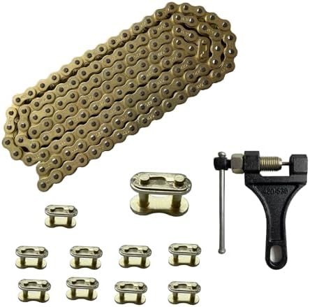 420 Motorcycle Gold Chain 132 Link with Chain Breaker