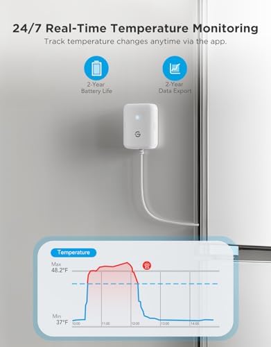 GoveeLife WiFi Refrigerator Thermometer Sensor with Alarm, 2-Pack & Gateway