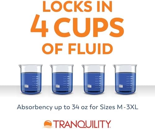 Tranquility Overnight Absorbent Underwear, XL, Maximum, 66 in, 56 ct