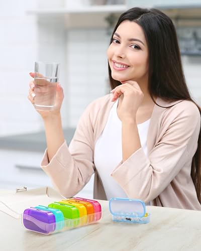 ZIKEE Weekly Pill Organizer with Large Individual Containers, BPA-Free
