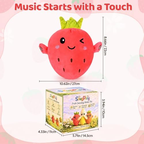 Interactive Music Plush Toy Set, Musical Sensory Toys, Strawberry