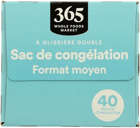 365 by Whole Foods Market, Quart Size Freezer Bags, Double Zipper, 40 Count
