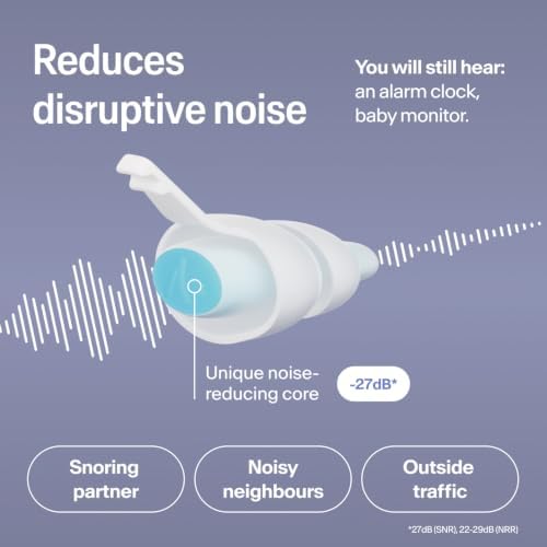 Alpine SleepDeep Reusable Earplugs for Sleeping | Earbuds for Side Sleepers