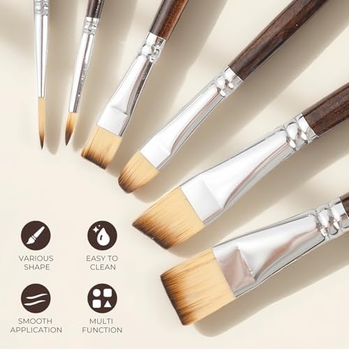 Nicpro 12PCS Artist Paint Brush Set, Paint Brushes for Acrylic Painting