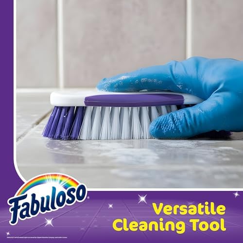 Fabuloso Compact Hand Scrub Brush, White and Purple, 6 Inch