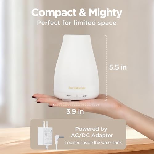 InnoGear Essential Oil Diffuser Ultrasonic Diffusers for Home, Basic White