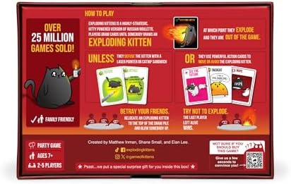 Exploding Kittens Original Edition, 2-5 Players, Ages 7+ Card Game