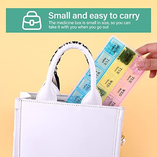 Large Weekly Pill Organizer 3 x A Day, Moisture-Proof 7 Day Pill Box
