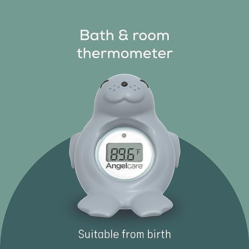 Angelcare Baby Bath & Room Thermometer - Happy Seal, Grey, BT-01-SEAL-US