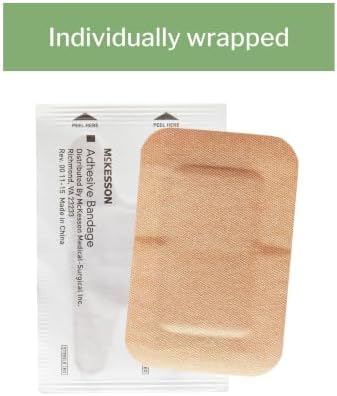 McKesson Adhesive Bandages, Sterile, Fabric, Tan, 2 x 3 in, 50 ct