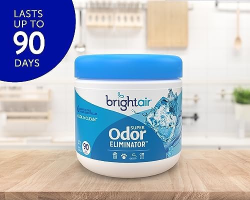 Bright Air 14 oz. Super Odor Eliminator, For Medium-Size Spaces, Cool & Clean Scent, Case of 6,Air Freshener, Natural Essential Oils, Lasts Up to 90 Days Each