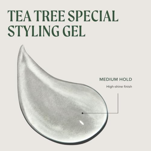 Tea Tree Styling Gel, Medium Hold, High-Shine Finish, For All Hair Types