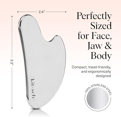 Kitsch Stainless Steel Guasha Tool for Face - Silver