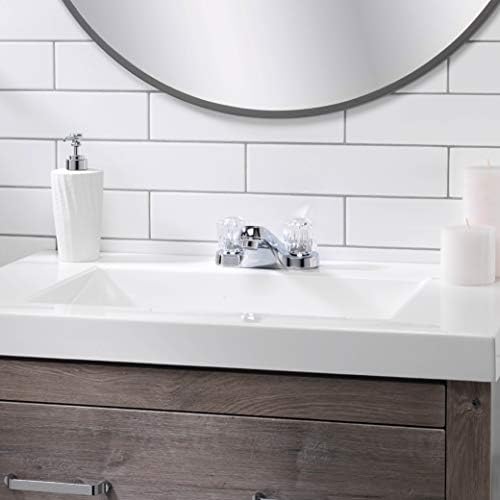 Aqua Vista Two-Handle Bathroom Sink Faucet, Chrome, Acrylic Handles