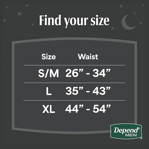 Depend Night Defense Adult Diapers for Men, Large, 56 Count