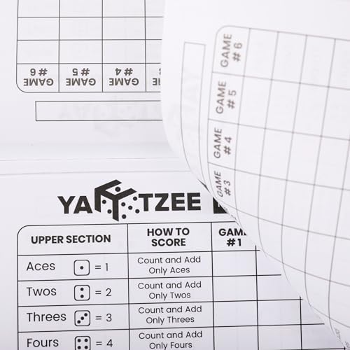 Perforated Yahtzee Score Pads: 120 Easy Tear Off Score Sheets, Large Print, Compatible with Yardzee and Yahtzee Games