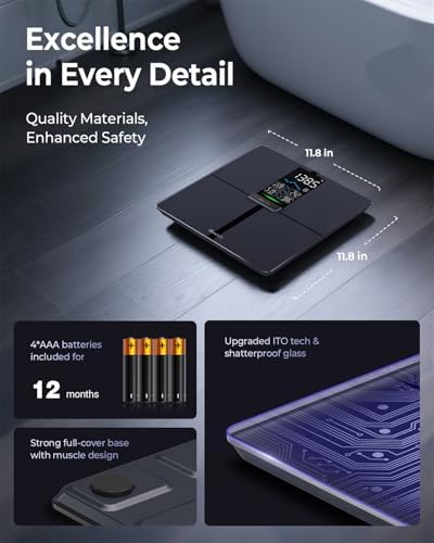 Ovutek Smart Scale for Body Weight, BMI, Body Fat Bathroom Scale 450lb