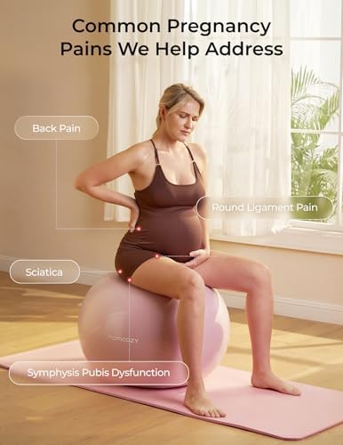 Momcozy BirthEase Pregnancy Ball Set, Birthing Yoga Ball with App Courses