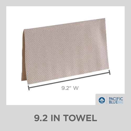 Pacific Blue Basic S-Fold Recycled Paper Towels by GP PRO (Georgia-Pacific), Brown, 23504, 250 Towels Per Pack, 16 Packs Per Case (4000 Total), 9.20" x 10.20