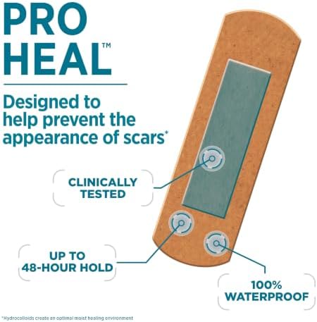 BAND-AID Brand Pro Heal Adhesive Bandages, All One Size, 10 Count