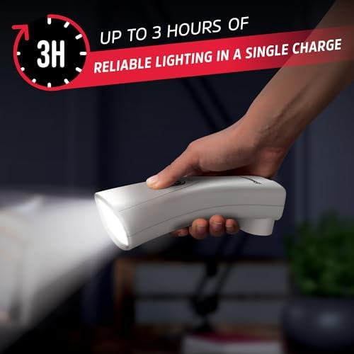 Energizer Auto-On LED Flashlights Rechargeable (3-Pack) for Home Power Failure, Plug in LED Flashlight for Power Outage, Night Light, Hurricane Preparedness