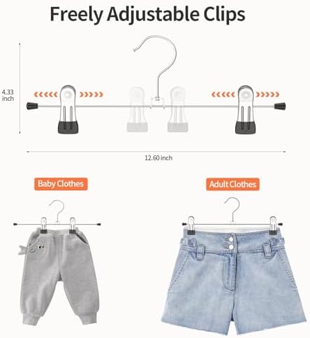 Pants Hangers with Clips Skirt Hangers for Women 10Pack