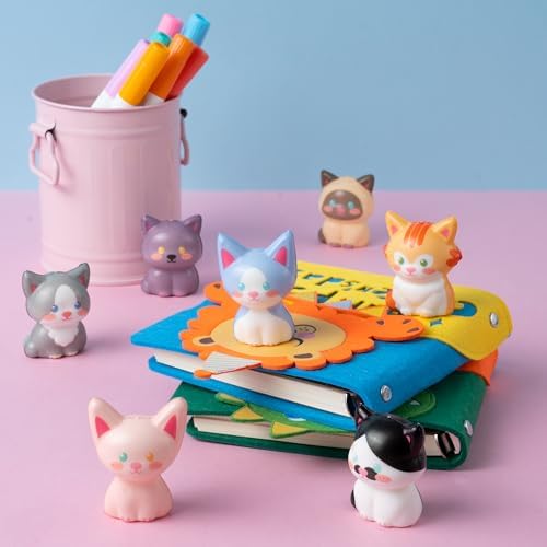 DMIGHT 24PCS Cat Squishy Toys, Cat Party Favors & Classroom Prizes for Kids