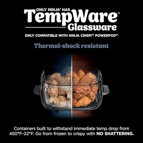 Ninja 4Qt CleanCrisp Glass Container with Storage Lid, Crispi, XSKSFN4QT