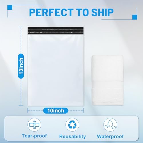 Poly Mailers 10x13 Inch 50 Pcs, Large Shipping Bags for Clothing