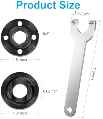7PCS Angle Grinder Nut Wrench Kit, 5/8-11 Flange Metal Lock Nut