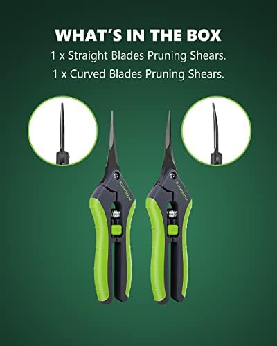 2pcs 6.5" Pruning Shears for Gardening Ultra Sharp Garden Scissors