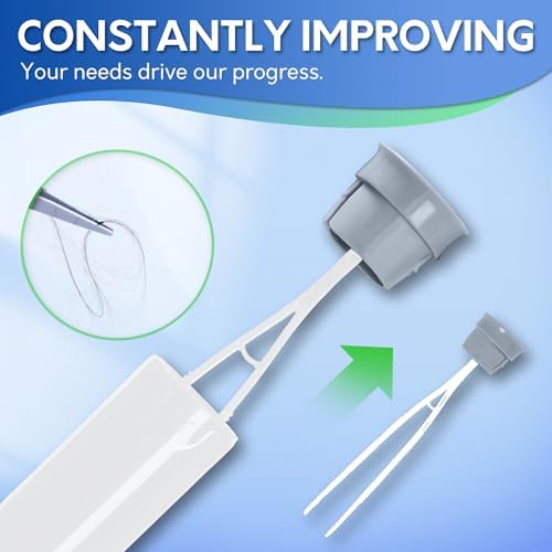 BOOMJOY Toilet Brush and Holder Set, Silicone Toilet Bowl Cleaner Brush, Bathroom Cleaning Bowl Kit with Tweezers, Bathroom Accessories with Aluminum Handle - White
