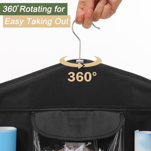 EXLIFBAG Wrapping Paper Storage, Double-Sided Hanging Storage, Black