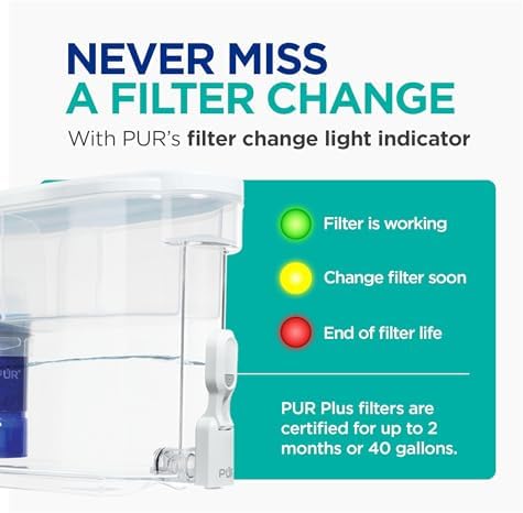 PUR Plus 30-Cup Water Filter Dispenser with 1 Lead-Reducing Filter, White