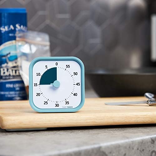 TIME TIMER Home MOD – 60-Minute Visual Timer Home Edition, Silent Operation Study Tool for Kids Desk, Homeschool Supplies, Office & Meetings (Lake Day Blue)