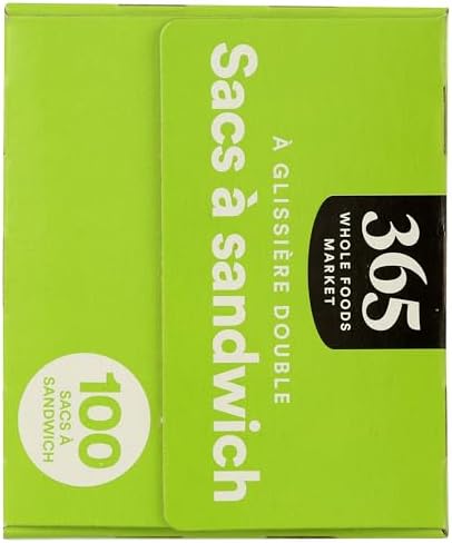 365 by Whole Foods Market, Sandwich Size Storage Bags, Double Zipper, 100 Count