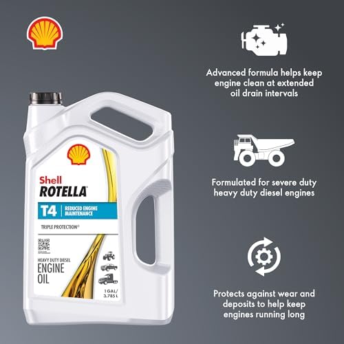 Shell Rotella T4 Triple Protection 15W-40 Diesel Engine Oil, 1 Gallon (3 Pack)