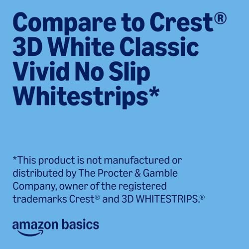 Amazon Basics 10 Day Teeth Whitening Strips Kit, 10 Treatments, 1-Pack, Packaging May Vary