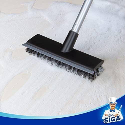 MR.SIGA Floor Scrub Brush with Long Handle for Cleaning Cleaning Bathroom
