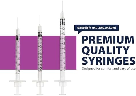 EasyTouch U-100 Pet Insulin Syringes (28G 0.5cc 1/2") - 100 ct.