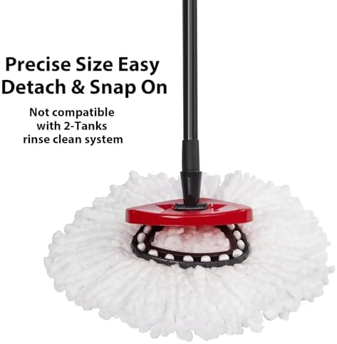 YUAKOU 4-Pack Mop Replacement Heads For Ocedar Mop Replace Head EasyWrin Spin Mop Heads Replacements, White Microfiber, Floor, Wall
