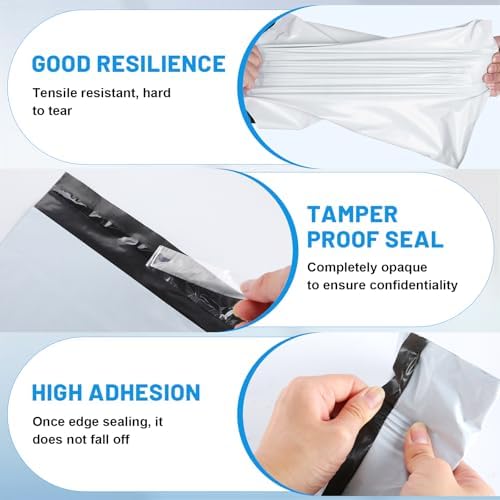 Poly Mailers 10x13 Inch 50 Pcs, Large Shipping Bags for Clothing
