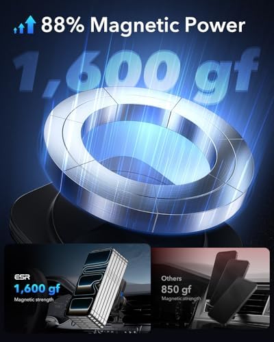 ESR for 15W MagSafe Car Mount Charger for iPhone 17-12, Samsung Galaxy S26