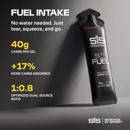 SiS BETA Fuel Dual-Source Isotonic Energy Gel, Strawberry & Lime, 6-Pack
