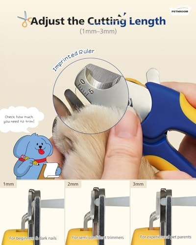 PETHROOM Professional Dog Nail Clipper with Safety Guard, Avoid Overcutting