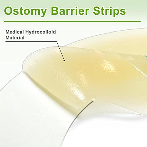 Carbou 20 Pcs Elastic Ostomy Barrier Strips, Hydrocolloid Waterproof Leak
