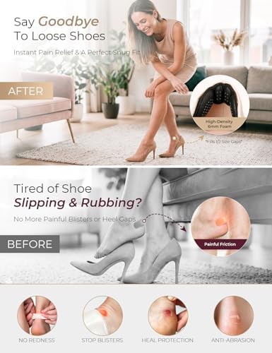 Heel Pads for Shoes that are Too Big, 4 Pairs
