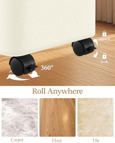 Laundry Hamper with Wheels, 75L Rolling Laundry Basket, Removable Inner Bag