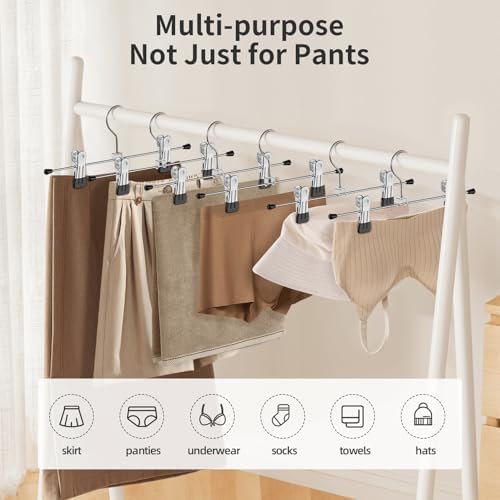 Pants Hangers with Clips Skirt Hangers for Women 10Pack